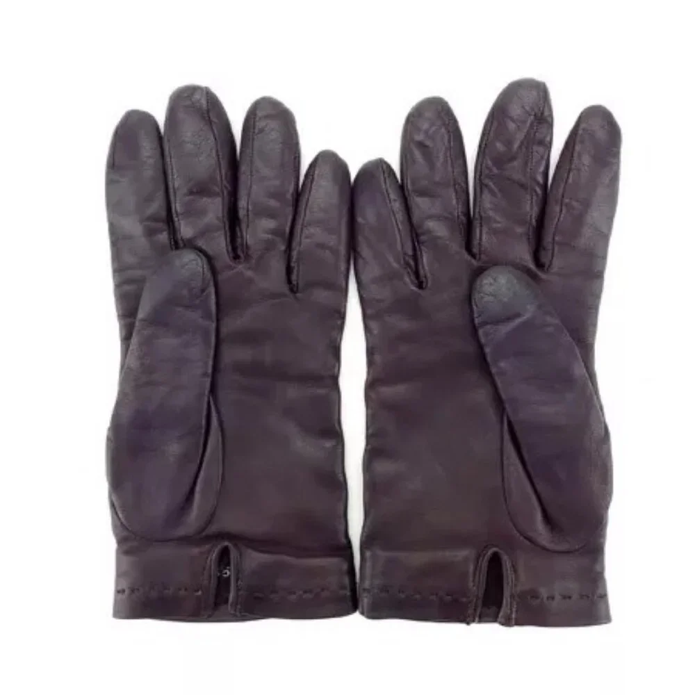Gucci gloves Brown Gold Woman Authentic Used
